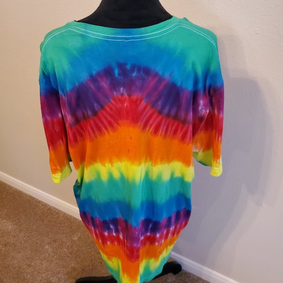 Canvas Tie Dye Boho style short sleeve T-shirt 100% cotton size 2XL. - Picture 7 of 11